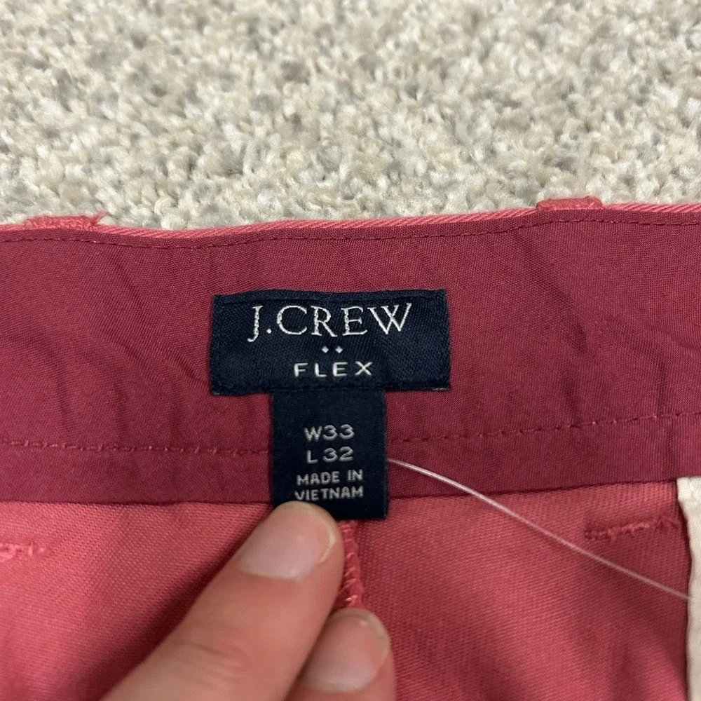 J Crew Slim Fit Chino Pants Mens 33x32 Pink Straight Flex New with Tags‎ NWT